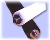 Two electrical cables with copper connectors shown on a blue background, displaying cross-sections of wiring